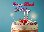 Happy Birthday Age 92 GIF, 92nd Birthday GIF