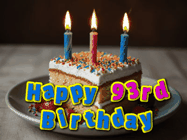 Happy Birthday Age 93 GIF, 93rd Birthday GIF