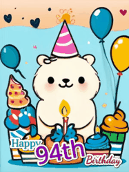 Happy Birthday Age 94 GIF, 94th Birthday GIF