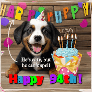 Happy Birthday Age 94 GIF, 94th Birthday GIF