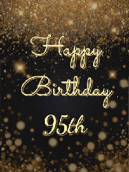 Happy Birthday Age 95 GIF, 95th Birthday GIF: A beautiful happy birthday gif on a dark glitter background with bubbles and animation. It reads Happy Birtday. Customize it!