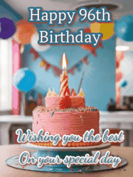 Happy Birthday Age 96 GIF, 96th Birthday GIF