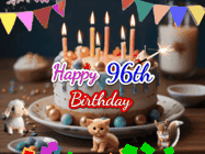 Happy Birthday Age 96 GIF, 96th Birthday GIF