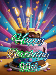 Happy Birthday Age 99 GIF, 99th Birthday GIF