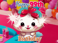 Happy Birthday Age 99 GIF, 99th Birthday GIF