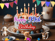 Happy Birthday Age 99 GIF, 99th Birthday GIF
