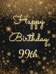 Happy Birthday Age 99 GIF, 99th Birthday GIF: A beautiful happy birthday gif on a dark glitter background with bubbles and animation. It reads Happy Birtday. Customize it!