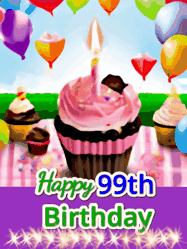 Happy Birthday Age 99 GIF, 99th Birthday GIF