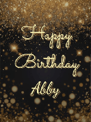 Happy Birthday Abby GIF: A beautiful happy birthday gif on a dark glitter background with bubbles and animation. It reads Happy Birtday. Customize it!