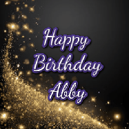 Happy Birthday Abby GIF: A beautiful Animated Happy Birthday GIF full of glitter and fireworks. It reads Happy Birthday Name and can be customized.