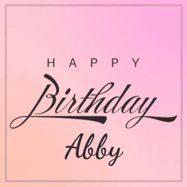 Happy Birthday Abby GIF: A beautiful birthday cake gif with animated sparkles and glitter Happy Birthday Name you can customize