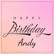 Happy Birthday Andy GIF: A beautiful birthday cake gif with animated sparkles and glitter Happy Birthday Name you can customize