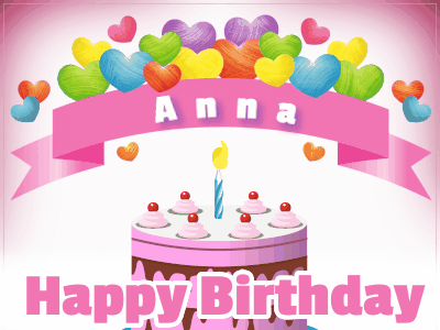 Elegant Happy Birthday Anna GIF with stylish typography and subtle effects