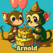 Happy Birthday Arnold GIF: What are these cute things with the ugly birthday cake! A name, but no happy birthday. I may have screwed this one up.