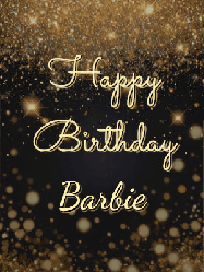 Happy Birthday Barbie GIF: A beautiful happy birthday gif on a dark glitter background with bubbles and animation. It reads Happy Birtday. Customize it!