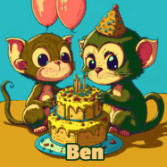 Happy Birthday Ben GIF: What are these cute things with the ugly birthday cake! A name, but no happy birthday. I may have screwed this one up.