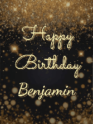 Happy Birthday Benjamin GIF: A beautiful happy birthday gif on a dark glitter background with bubbles and animation. It reads Happy Birtday. Customize it!