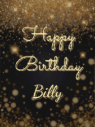 Happy Birthday Billy GIF: A beautiful happy birthday gif on a dark glitter background with bubbles and animation. It reads Happy Birtday. Customize it!
