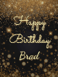 Happy Birthday Brad GIF: A beautiful happy birthday gif on a dark glitter background with bubbles and animation. It reads Happy Birtday. Customize it!