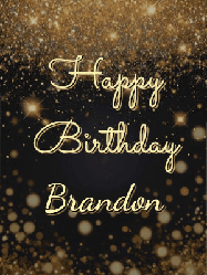 Happy Birthday Brandon GIF: A beautiful happy birthday gif on a dark glitter background with bubbles and animation. It reads Happy Birtday. Customize it!