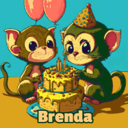 Happy Birthday Brenda GIF: What are these cute things with the ugly birthday cake! A name, but no happy birthday. I may have screwed this one up.