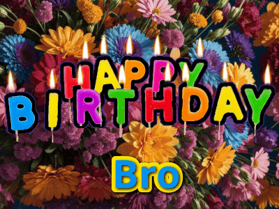 Happy Birthday Bro GIF number 38 showing a classic animated birthday theme