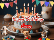 Elegant Happy Birthday Casey animated greeting with classic style