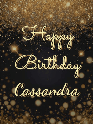 Happy Birthday Cassandra GIF: A beautiful happy birthday gif on a dark glitter background with bubbles and animation. It reads Happy Birtday. Customize it!