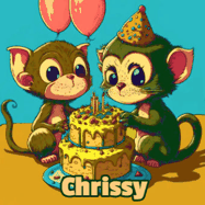 Happy Birthday Chrissy GIF: What are these cute things with the ugly birthday cake! A name, but no happy birthday. I may have screwed this one up.