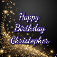 Happy Birthday Christopher GIF: A beautiful Animated Happy Birthday GIF full of glitter and fireworks. It reads Happy Birthday Name and can be customized.