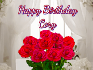 Happy Birthday Cory GIF: Beautiful Happy Birtday GIF with a roses and pink hearts coming and going with text reading Happy Birthday Customize because you can customize it