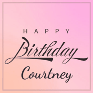 Happy Birthday Courtney GIF: A beautiful birthday cake gif with animated sparkles and glitter Happy Birthday Name you can customize