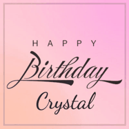 Happy Birthday Crystal GIF: A beautiful birthday cake gif with animated sparkles and glitter Happy Birthday Name you can customize