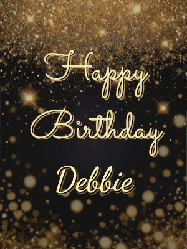 Happy Birthday Debbie GIF: A beautiful happy birthday gif on a dark glitter background with bubbles and animation. It reads Happy Birtday. Customize it!
