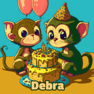 Happy Birthday Debra GIF: What are these cute things with the ugly birthday cake! A name, but no happy birthday. I may have screwed this one up.