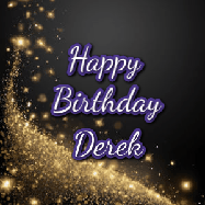 Happy Birthday Derek GIF: A beautiful Animated Happy Birthday GIF full of glitter and fireworks. It reads Happy Birthday Name and can be customized.