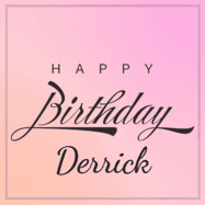 Happy Birthday Derrick GIF: A beautiful birthday cake gif with animated sparkles and glitter Happy Birthday Name you can customize