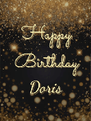Happy Birthday Doris GIF: A beautiful happy birthday gif on a dark glitter background with bubbles and animation. It reads Happy Birtday. Customize it!