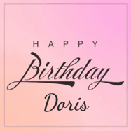 Happy Birthday Doris GIF: A beautiful birthday cake gif with animated sparkles and glitter Happy Birthday Name you can customize