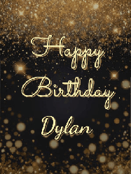 Happy Birthday Dylan GIF: A beautiful happy birthday gif on a dark glitter background with bubbles and animation. It reads Happy Birtday. Customize it!