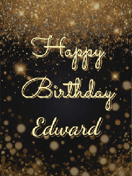 Happy Birthday Edward GIF: A beautiful happy birthday gif on a dark glitter background with bubbles and animation. It reads Happy Birtday. Customize it!