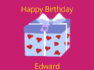 Happy Birthday Edward GIF: Cute dog golden retriever happy birthday gif. A hat falls onto his head and he wink at you. Customize the birthday wish.