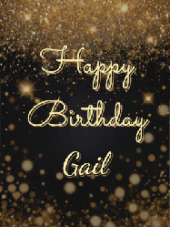 Happy Birthday Gail GIF: A beautiful happy birthday gif on a dark glitter background with bubbles and animation. It reads Happy Birtday. Customize it!