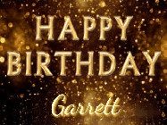 Happy Birthday Garrett GIF: Celebrate with this animated happy birthday gif with glitter, sparklers, and a name to customize.