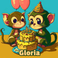 Happy Birthday Gloria GIF: What are these cute things with the ugly birthday cake! A name, but no happy birthday. I may have screwed this one up.