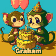 Happy Birthday Graham GIF: What are these cute things with the ugly birthday cake! A name, but no happy birthday. I may have screwed this one up.