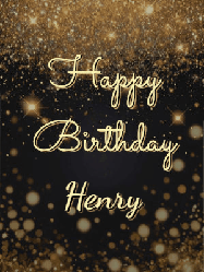 Happy Birthday Henry GIF: A beautiful happy birthday gif on a dark glitter background with bubbles and animation. It reads Happy Birtday. Customize it!