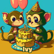 Happy Birthday Ivy GIF: What are these cute things with the ugly birthday cake! A name, but no happy birthday. I may have screwed this one up.