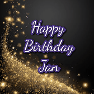 Happy Birthday Jan GIF: A beautiful Animated Happy Birthday GIF full of glitter and fireworks. It reads Happy Birthday Name and can be customized.