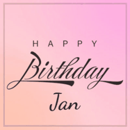 Happy Birthday Jan GIF: A beautiful birthday cake gif with animated sparkles and glitter Happy Birthday Name you can customize